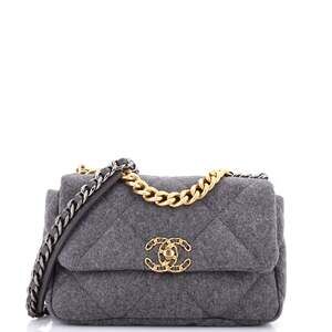 Chanel 19 Flap Bag Quilted Wool Medium #256595C47B
